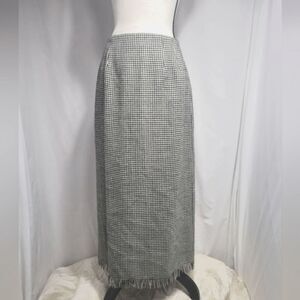 Harve Benard sport wool lined houndstooth maxi pencil zip up skirt, size 8